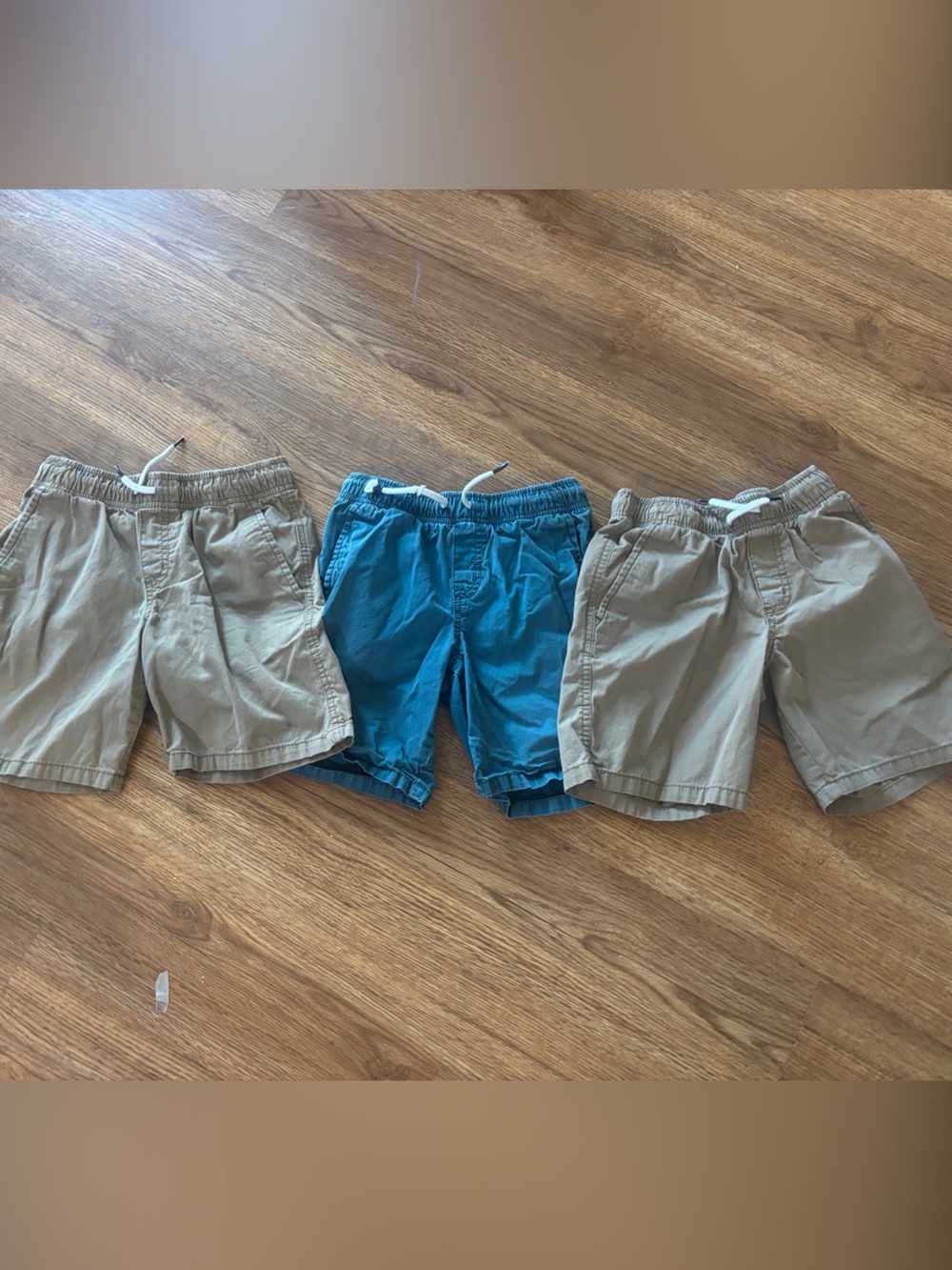Cat & Jack Boys Khaki and Teal Pull-On Shorts (3-Pack)